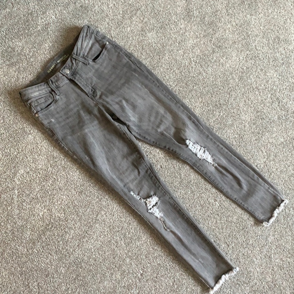 Old Navy Rockstar Gray Distressed Denim Jeans